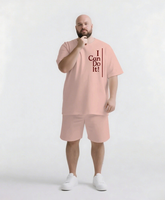 No Matter What You Can Do It Big & Tall Men's Simple Lettering T-shirt 2-Piece Set